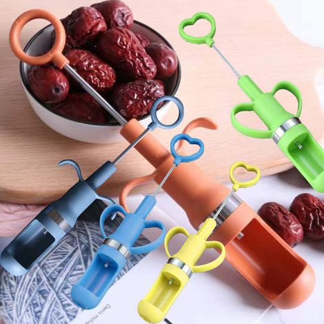 Nouveau dénoyauteur multifonctionnel pour jujubes, aubépines et cerises, séparateur automatique de dénoyauteurs de jujubes pour la maison, dénoyauteur rouge, taille unique. (1/5)