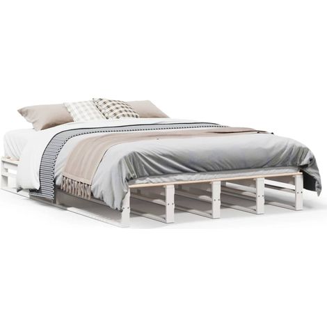 Maison Exclusive - Letto senza Materasso Bianco 135x190 cm Legno Massello di Pino