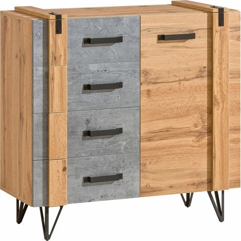 Cómoda Domdele 105 , Con cajones y puertas, Número de cajones: 4, 97x90x42cm (1/5)