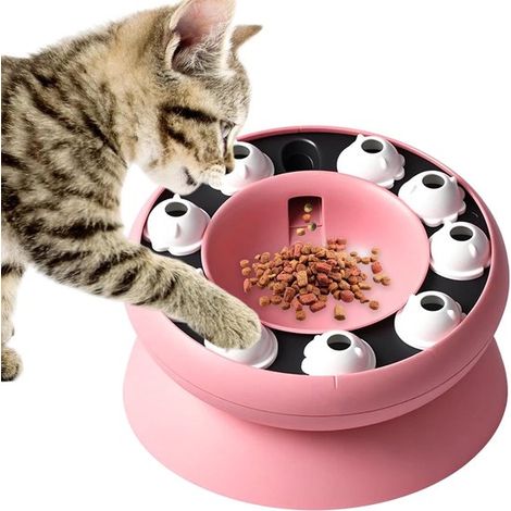 Ciotola intelligente per animali domestici con freno di alimentazione. Distributore di snack interattivo per gatti da interno. Giocattolo educativo che stimola l'intelligenza. (1/5)