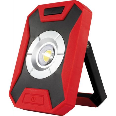 Lámpara de trabajo LED Diluvación de batería recargable 10 W negro-rojo (1/3)