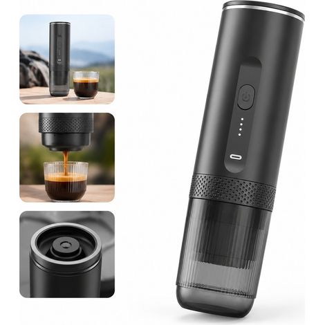 1 Pc Machine a Cafe Portable Sans Fil Chauffante Inoxydable 304 7 x 7 x 23.5 cm Capsules NS 3.6 cm Expresso Voyage Bureau Camping (1/5)
