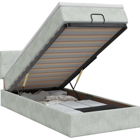 Maison Exclusive - Letto ottomano con materasso Grigio Chiaro 90 x 190 cm Velluto (1/5)