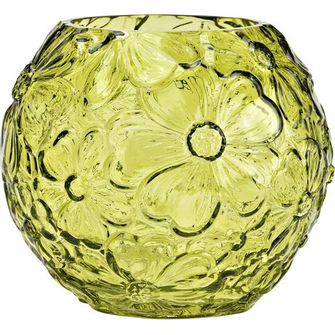 Vase rond en verre transparent 16 x 18 cm Fleurs (1/5)