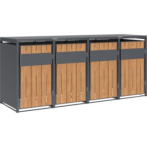 Westmann Mülltonnenbox Holzoptik 4er