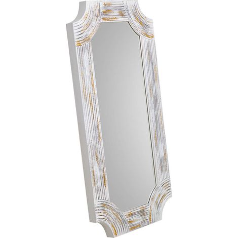 Espejo Rectangular de madera con relieve gris 60x120x5