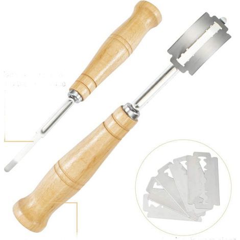 Bread knife with storage box, Easily cuts sourdough and other breads, Includes replaceable blades (1/4)