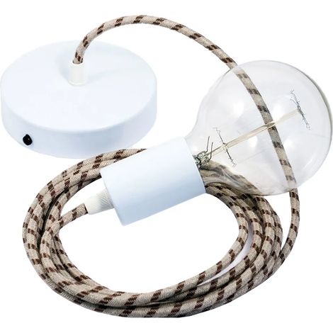 Lámpara colgante creative-cables rd53 stripes cable textil cobre 1 m (1/3)