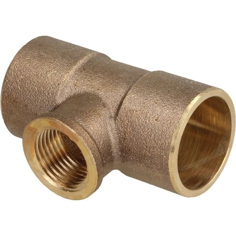 Raccord à braser laiton rouge té 22 x 3/4’’ x 22 mm F/FF/F