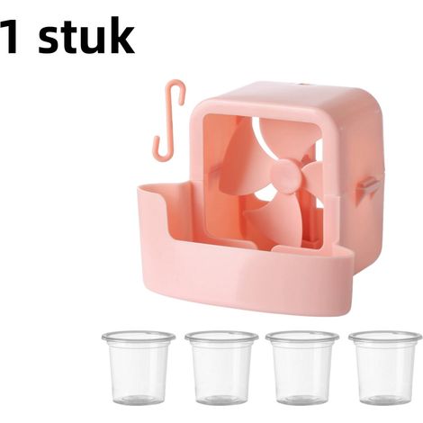 Adaptateur de refroidissement par brumisation pour ventilateur avec 4 godets à glaçons, compatible ventilateur sur pied et de table, ajout de glaçons pour un refroidissement rapide, rose, 1 pièce (1/5)