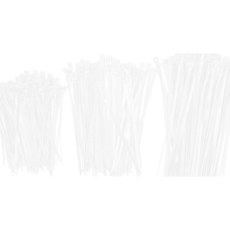 300pcs attaches de câble multi-tailles longues serre-câbles pour maison bureau jardin fournitures de fixation blanc (1/5)