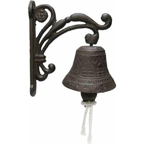 Sonnette de porte d'entrée décorée, sonnette murale en fonte, sonnette de porte antique à motif floral. (1/5)