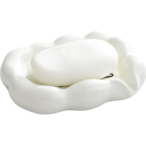 Soap Dish Drainer Bathroom Storage Shelves Solid Color Box