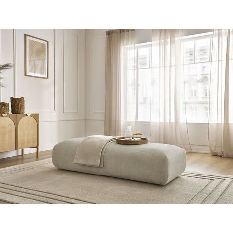 BOBOCHIC - Grand pouf pour canapé modulable SIRIUS tissu texturé Beige (1/5)
