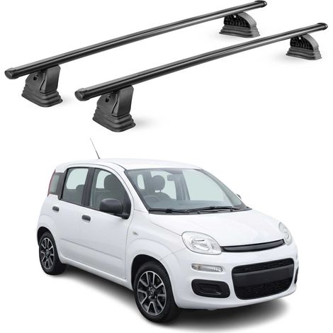 OMAC Stahl Dachträger Querträger Fiat Panda III 2012-2026 – TÜV / DIN 75302:2019 – Abschließbar – Max. 75 kg – 2 Stangen – Schwarz (1/5)