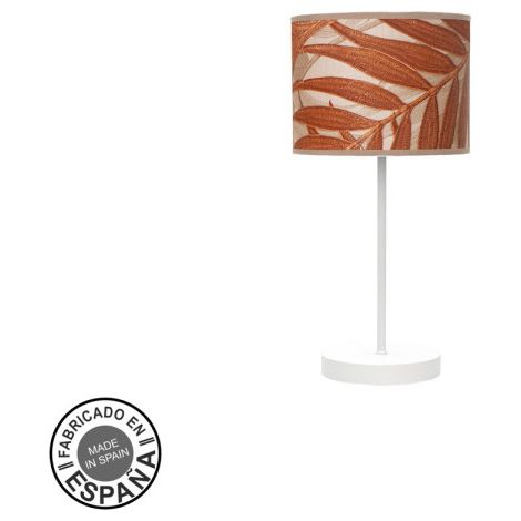 Lampada da tavolo fashion 1xe14 bianco/bianco foglia caldaia 42x17x17cm