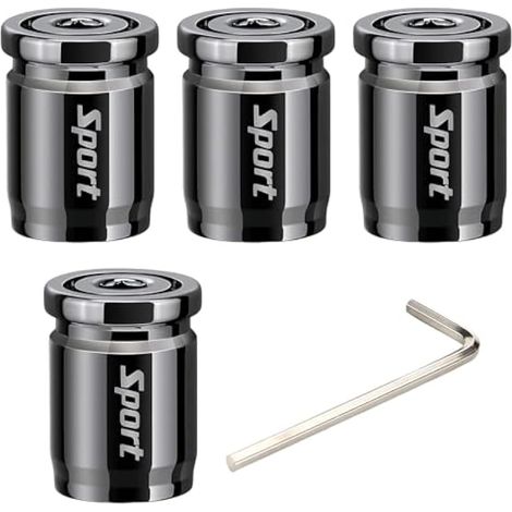 Lot de 4 bouchons de valve antivol avec clé, universels, pour voiture, camion, vélo et moto. (1/4)