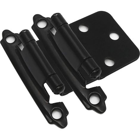 12 paires de charnières noires pour meubles de cuisine à recouvrement variable et fermeture automatique. (1/5)