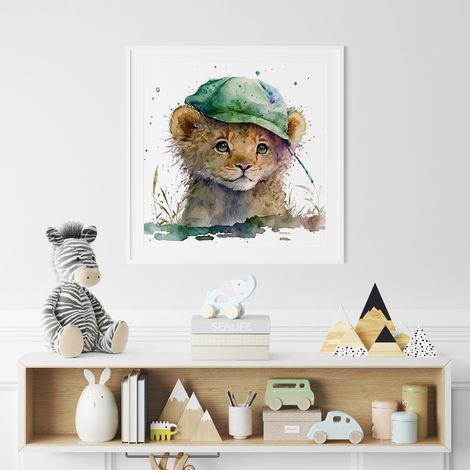 Poster / Affiche carrée Enfants - Lionceau - 50x50 cm (1/3)