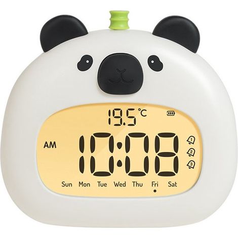 Sveglia digitale 3 in 1 per bambini: dispositivo wireless per l'allenamento del sonno e luce notturna dimmerabile, ricaricabile tramite USB-C con funzione snooze, senza BPA, adatta a bambini e bambine