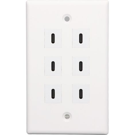 Prise murale USB Type C à 6 ports, compatible avec de nombreux usages, idéale pour les entreprises et les bureaux.
