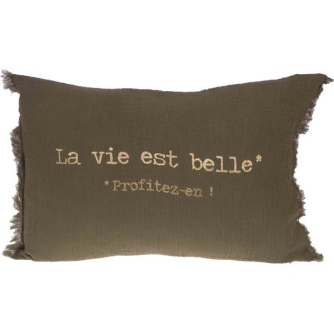 Coussin Élixir Kaki – 40 x 60 cm - 40x60cm - Vert kaki