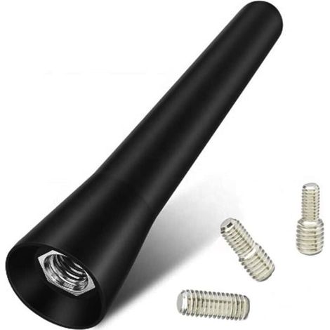 Antenne de toit universelle AM FM A442 pour autoradio, courte, 6,5 cm, en aluminium, pour VW Golf Polo Up, noire (1/3)