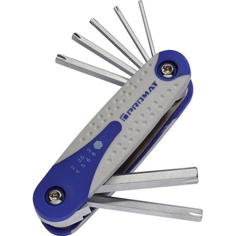 Juego de destornilladores PL Soporte de mano de 7 piezas SW Perfil de desbloqueo de 2-8 mm S2 acero PROMAT