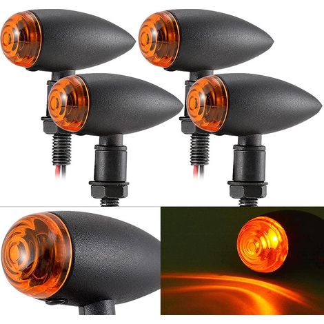 Stück Universal-LED-Leuchten für Motorräder, Bullet-Stil, klein, geeignet als Blinker, Tagfahrlicht, Bremslicht hinten (1/5)