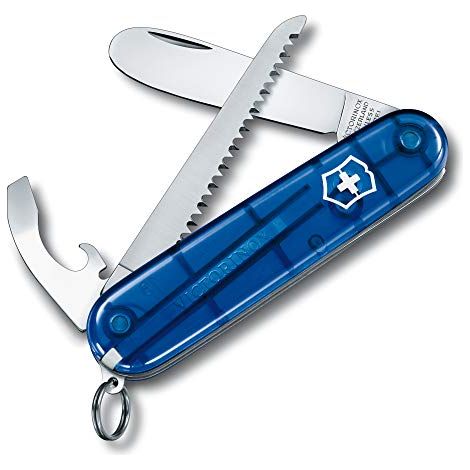Victorinox 0.2373.T2 My First Victorinox Coltello Multiuso 9 Funzioni Lama Senza Punta per Bambini colore Blu Trasparente (1/4)