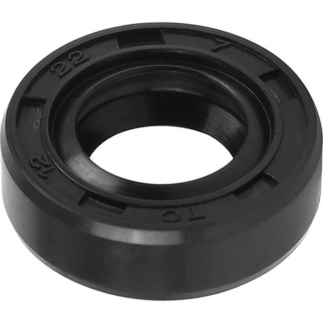 12 x 22 x 7 mm TC Oil Seal x 1 Piece Rubber Double Lip for Motorcycle Crankshafts and Hydraulic Pumps, [Black] (1/5)