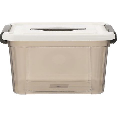 Boîte de rangement empilable pour articles ménagers, boîte de rangement pour divers objets, boîte de rangement empilable avec couvercle et fermeture à loquet-26.00X18.00X14.50CM (1/4)