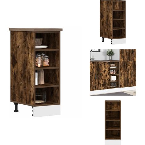Armoire de plancher chêne fumé 30x44,5x81,5cm bois d'ingénierie - Armoire De Plancher - Armoires De Plancher - Armoire De Cuisine - Placard De Cuisine (1/5)