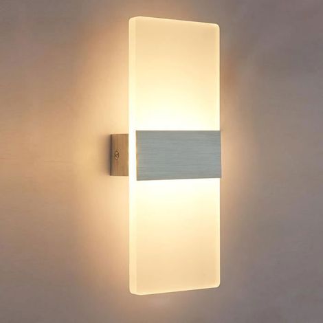 Applique Murale LED 12W Blanc Chaud Intérieur Lampe Murale Eclairage Décoration Lumière pour Salon Chambre Couloir Salle À Manger (1/5)