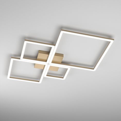 Plafoniera Moderna Quadrata Four Squares Alluminio Oro Led 90W (1/3)