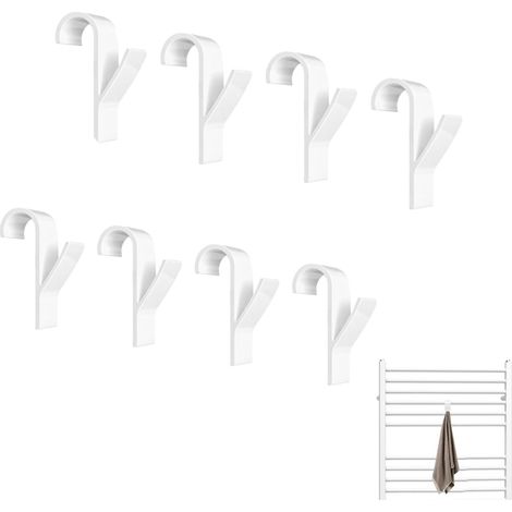 8 PCS Crochet Radiateur Rond,Crochet à serviettes Blanc,Porte-serviettes,Crochets pour radiateur de salle bain,Crochet Serviette Salle De Bain,pour Bain,Cuisine et Jardin,Économie d'Espac - (1/5)