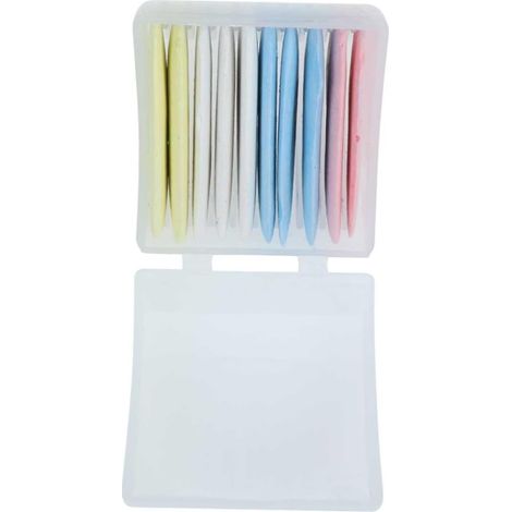 Gessetti triangolari colorati per tessuti, 4 colori, 10 pezzi, cancellabili, per uso domestico e professionale, marcatura precisa dei tessuti, strumento di ricalco versatile (1/5)