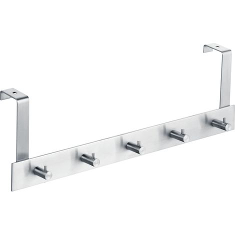 HSI Tür-Garderobe, Nubsi 5 Haken, Edelstahl, 400x15x3mm, 1 STK