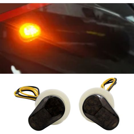 2 phares clignotants moto LED blancs, lentilles transparentes, indicateurs lumineux pour motocyclette (1/5)