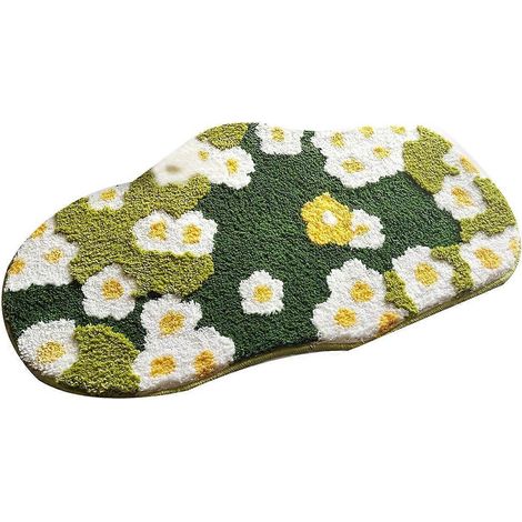 Tapis de bain fleuri en mousse mignonne, tapis de toilette végétal, tapis de bain à fleurs --- (1/5)
