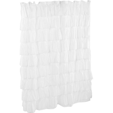 10 Layer Polyester Shower Curtain with Ruffled Hem 70 9x70