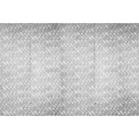 Papier peint panoramique graphique gris | Tapisserie panoramique imitation béton pour salon | Papier peint panoramique tendance industriel - 267 x 400 cm (4 pièces) (1/2)