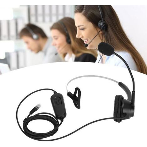 LAN - Casque téléphonique RJ9 à volume réglable unilatéral et casque daffaires à séquence de lignes à 6 vitesses (1/4)