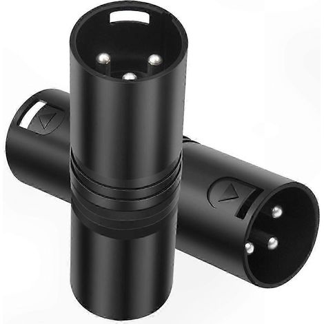 Deux adaptateurs XLR mâle-mâle, connecteurs XLR à 3 broches, adaptés aux consoles de mixage audio. (1/5)