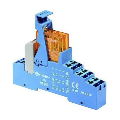 Relais d'interface Finder, 48 Series, 24V c.c., DPDT-2C/0, montage Rail DIN ( Prix pour 1 )