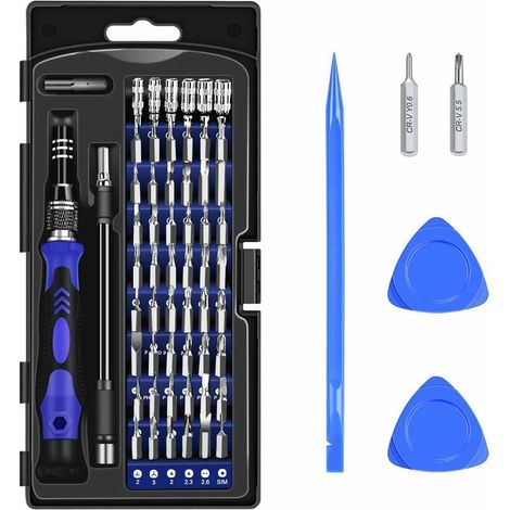 Tournevis Précision - Ensemble 63 Pièces avec Tige Réglable et Adaptateur 1/4 Pouces - Pour Réparation Électronique et Miniature - 1 Unité