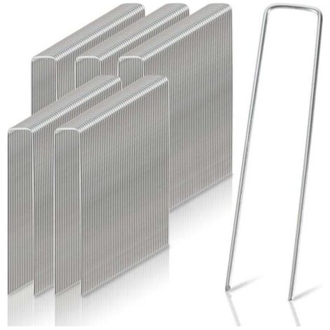 ALOVZE Lot de 50-1000 Piquets de fixation, Ø2,8mm, en acier galvanisé pour bâche, Toile de Paillage - 250pcs (1/4)