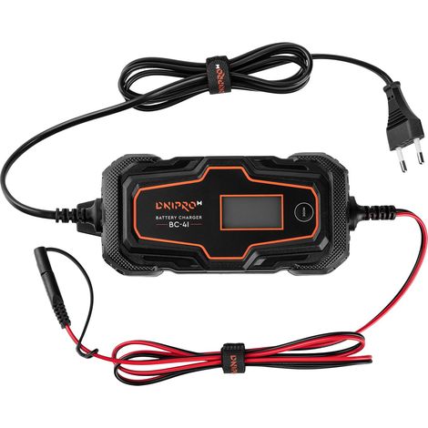 Cargador de Baterías BC-4I Dnipro-M, 6V y 12V para AGM, Gel, Litio LiFePO4 y Plomo-Ácido 4-120Ah, Función Recond, 7 Modos de Carga, LCD, IP65 y Supply (1/5)