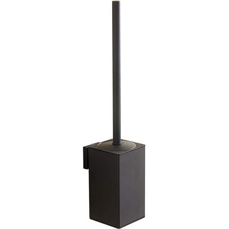 Porte-Brosse WC carré Mural en Acier Inoxydable 304 avec 2 têtes de Brosse (Noir) (1/5)
