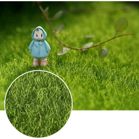 Decoración de césped en miniatura – Decoraciones para jardines de hadas DIY – Baldosas de césped artificial de 7,5 x 7,5 cm (10 piezas) (1/5)